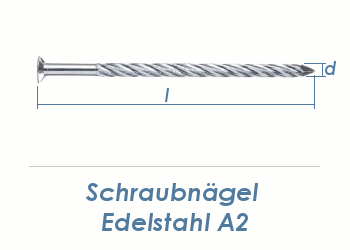 2,8 x 35mm Schraubnägel Edelstahl A2 (10 Stk.)