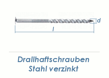 4,2 x 60mm Drallhaftschrauben verzinkt (100g = ca. 21 Stk.)