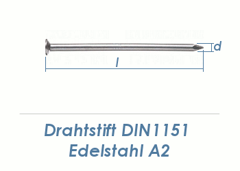 3,1 x 80mm Drahtstifte Edelstahl A2 (100g = ca. 21Stk.)