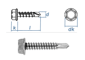 5,5 x 19mm Bohrschrauben Sechskantkopf DIN7504 Edelstahl...