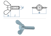 M6 x 16mm Flügelschrauben DIN316 Stahl verzinkt (1...