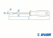 3 x 80mm UNIOR Schlitz-Schraubendreher mit 3K-Griff (1 Stk.)