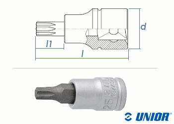 TX8 UNIOR TX Steckschlüssel mit 1/4" Antrieb verchromt (1 Stk.)