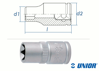 E8 UNIOR Außen TX Steckschlüssel mit 1/4" Antrieb verchromt (1 Stk.)