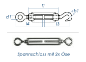 M10 Spannschloss mit 2 Ösen Edelstahl A4 (1 Stk.)