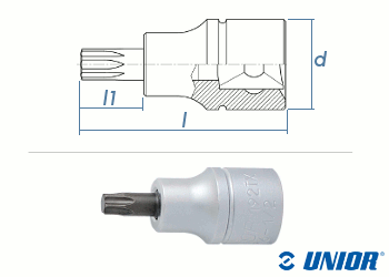 TX50 UNIOR TX Steckschlüssel mit 1/2" Antrieb verchromt (1 Stk.)