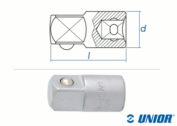 1/4" Innen auf 3/8" Aussen UNIOR Verbindungsstück 188.7/2 verchromt (1 Stk.)