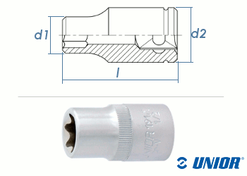 E12 UNIOR Außen TX Steckschlüssel mit 1/2" Antrieb verchromt (1 Stk.)