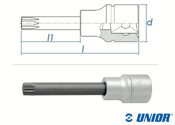 M12 UNIOR Vielzahn Steckschlüssel mit 1/2" Antrieb verchromt (1 Stk.)