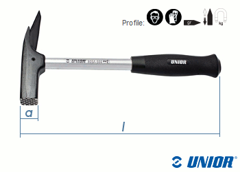 UNIOR Lattungshammer mit Stahlrohrstiel und Magnet 805A (1 Stk.)