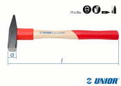 500g UNIOR Schlosserhammer mit Holzstiel und Schlagschutz...