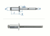 3,2 x 10mm Blindniete Alu/Alu DIN7337 (100 Stk.)