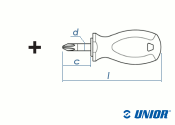 PH2 x 25mm UNIOR Kreuzschlitz-Schraubendreher kurz mit...