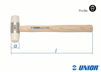 32mm UNIOR Schonhammer mit Holzstiel 820A (1 Stk.)