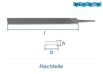 200mm BLU-DAN Flachfeile Halbschlicht H2 (Halbfein) ohne Griff (1 Stk.)