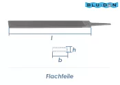200mm BLU-DAN Flachfeile Halbschlicht H2 (Halbfein) ohne...