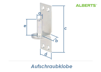 10 x 10 x 90mm Aufschraubklobe verzinkt (1 Stk.)