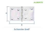 81 x 128mm Scharnier breit verzinkt (1 Stk.)