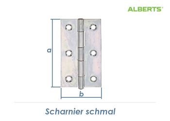 82 x 45mm Scharnier schmal verzinkt (1 Stk.)
