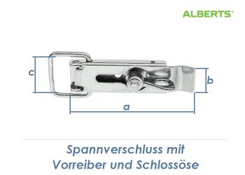 93 x 24mm Spannverschluss mit Vorreiber und Schlossöse verzinkt (1 Stk.)