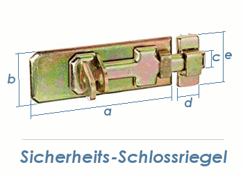 100 x 44mm Schlossriegel gerade verzinkt - Schraubenkin