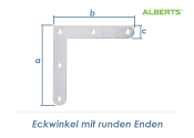 120 x 20mm Eckwinkel abgerundet verzinkt (1 Stk.)