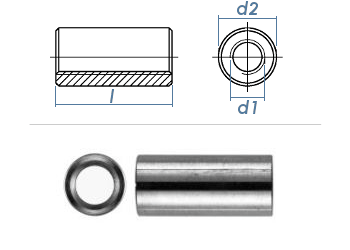 M8 x 30mm Gewindemuffe rund Stahl verzinkt (10 Stk.)