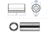 M10 x 40mm Gewindemuffe rund Stahl verzinkt (10 Stk.)