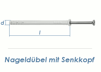 8 x 60mm Nageldübel m. Senkkopf (10 Stk.)