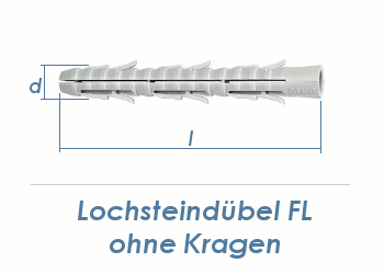 8 x 100mm Nylon Lochstein Dübel (10 Stk.)