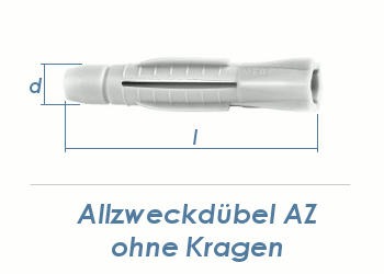 6 x 37mm Allzweckdübel ohne Kragen (10 Stk.)