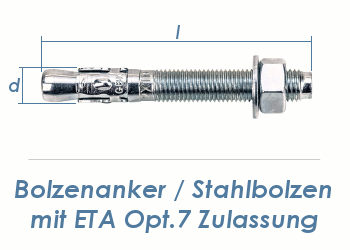 M12 x 90mm Bolzenanker verzinkt - ETA Opt. 7 (1 Stk.)