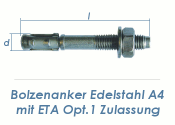 M10 x 102mm Bolzenanker Edelstahl A4 - ETA Opt. 1 (1 Stk.)