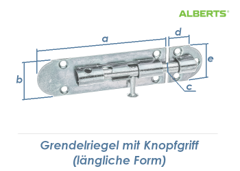 100 x 30mm Grendelriegel mit Knopfgriff verzinkt (1 Stk.)
