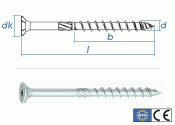 8 x 380mm Konstruktionsschrauben Senkkopf TX verzinkt  (1 Stk.)