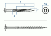 10 x 450mm Konstruktionsschrauben Tellerkopf TX verzinkt...