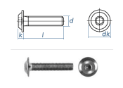 M10 x 25mm Linsenflachkopfschraube m. Flansch ISK...