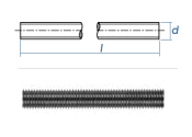 M10 x 100mm Gewindebolzen DIN976 Edelstahl A2 (1 Stk.)