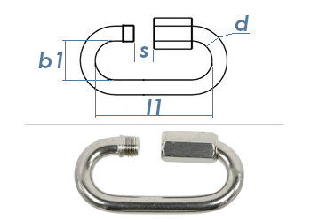 45 x 6mm Schraubverbinder Edelstahl A4 (1 Stk.)