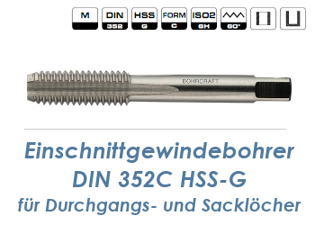 M16 Einschnittgewindebohrer DIN352C HSS-G (1 Stk.)