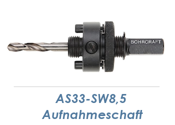 AS33-SW8,5 Aufnahmeschaft für Bi-Metall Lochsäge 32-210mm inkl. Zentrierbohrer (1 Stk.)
