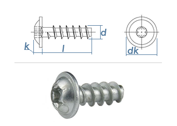 3,5 x 12mm Flachrundkopfschraube TX für Thermoplaste (10 Stk.)