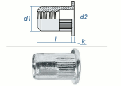 M4 x 5,9 x 12mm Blindnietmutter Flachkopf AlMg5 (10 Stk.)