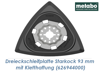Metabo Starlock Dreieckschleifplatte 93 mm mit Kletthaftung und Extraktionsöffnung  (1 Stk.)