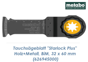 28 x 54mm Metabo Bi-Metall Tauchsägeblatt Starlock...
