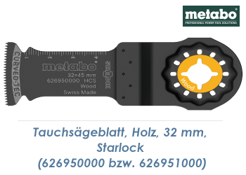 32 x 45mm Metabo HCS Tauchsägeblatt Starlock für Holz  (1 Stk.)