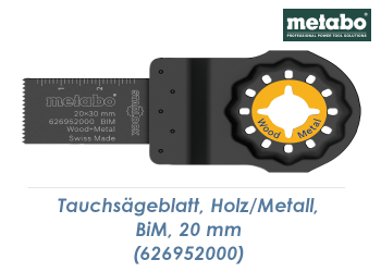 20 x 30mm Metabo Bi-Metall Tauchsägeblatt Starlock für Holz + Metall  (1 Stk.)