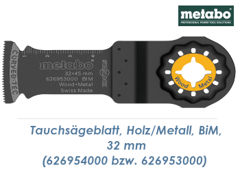 32 x 45mm Metabo Bi-Metall Tauchsägeblatt Starlock für Holz + Metall  (1 Stk.)