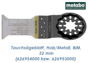 32 x 45mm Metabo Bi-Metall Tauchsägeblatt Starlock...