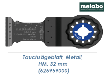 32 x 35mm Metabo HM Tauchsägeblatt Starlock für Metall + rostfreier Stahl  (1 Stk.)